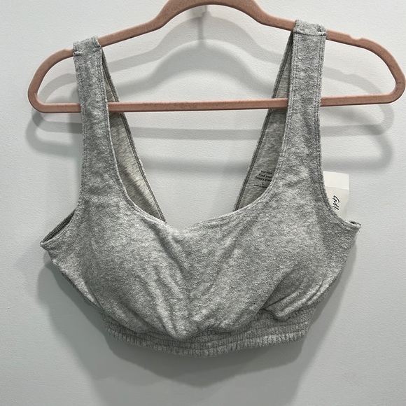 Gray Abercrombie Sports Bra Size L New With Tags - Picture 1 of 2